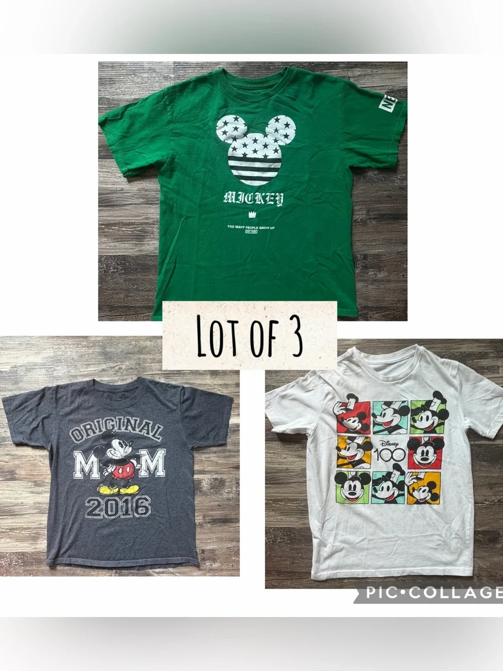 Lot of 3 Disney Mickey Mouse graphic print short sleeve t-shirts boys L 10-12